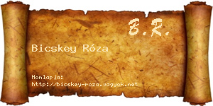 Bicskey Róza névjegykártya