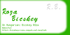 roza bicskey business card